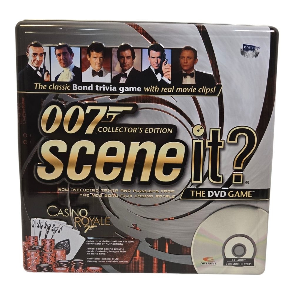 James Bond 007 Scene It? Collector's Edition in Tin w/Deck of Cards **COMPLETE**